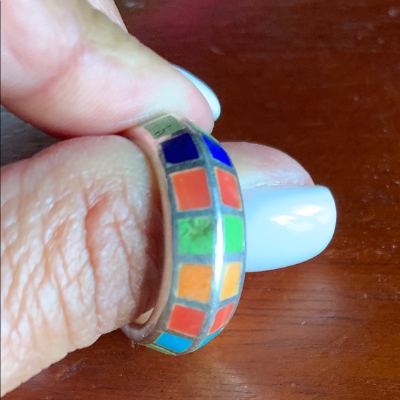 Multicolored SS925 ring🌸🌼✨🌈🌺 - Picture 3 of 6